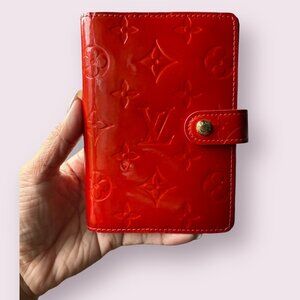 Louis Vuitton Red Vernis Agenda PM | Original Inserts